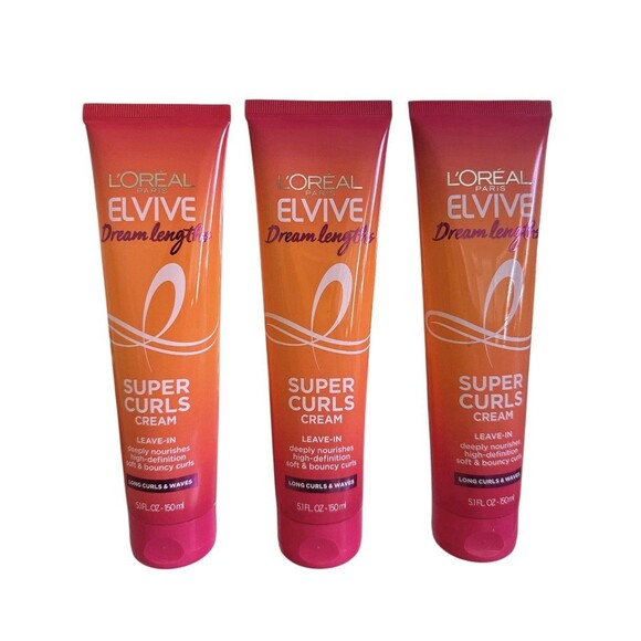 L'oreal Paris Elvive Dream Lengths Super Curls Cream Leave in 5.1 Oz New 3 Pack - Picture 1 of 2